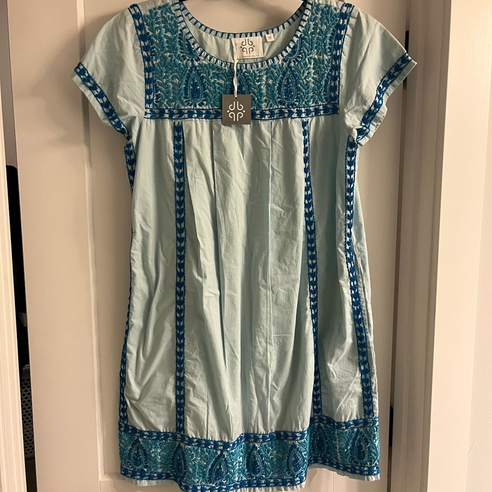 Pomegranate Indian Flowers Dress- Blue